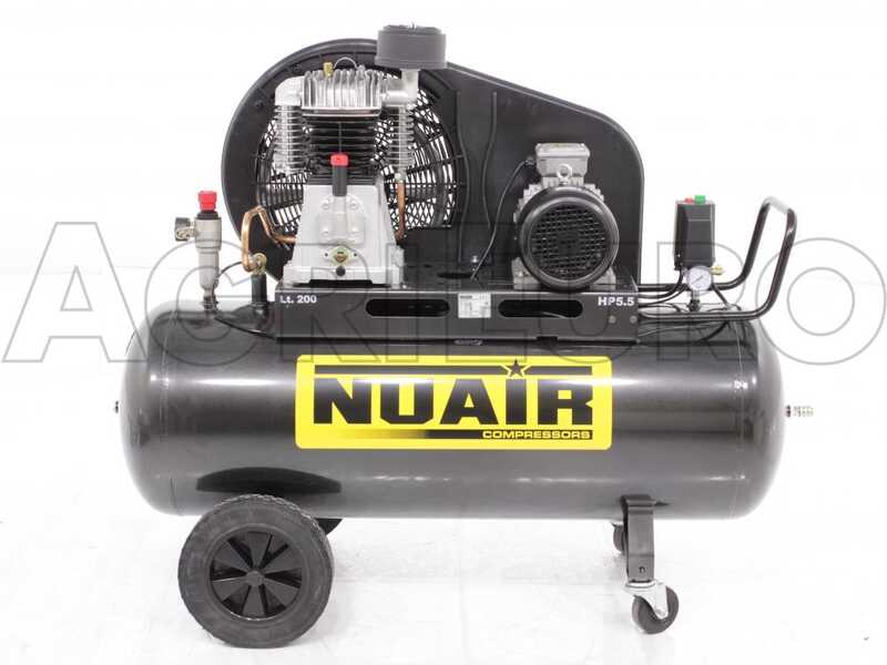 Nuair NB/5,5 T/200 - Compresor de aire el&eacute;ctrico trif&aacute;sico de correa - motor 5.5 HP - 200 l