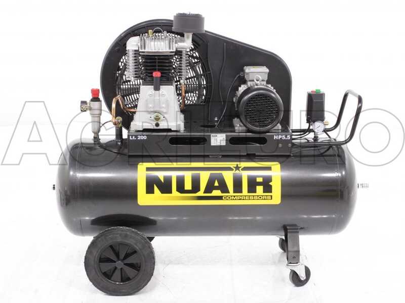 Nuair NB/5,5 T/200 - Compresor de aire el&eacute;ctrico trif&aacute;sico de correa - motor 5.5 HP - 200 l