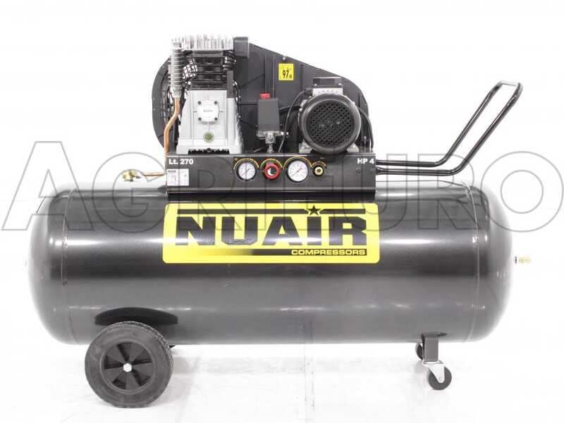 Nuair B 3800B/4T/270 TECH - Compresor de aire el&eacute;ctrico trif&aacute;sico de correa - Motor 4 HP - 270 L
