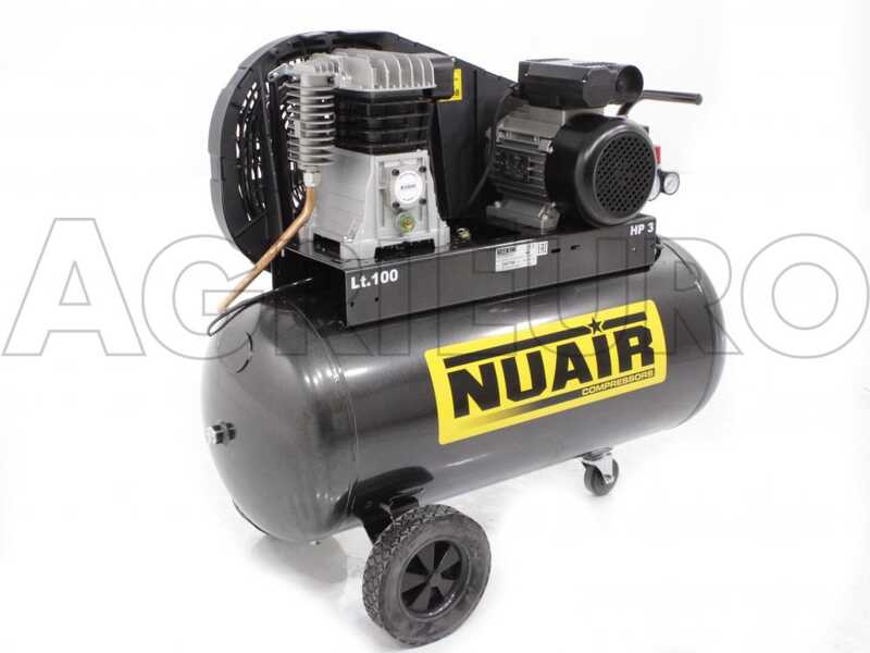 Nuair B2800B/100 CM3 - Compressor de aire el&eacute;ctrico monof&aacute;sico de correa - Motor 3 HP - 100 L