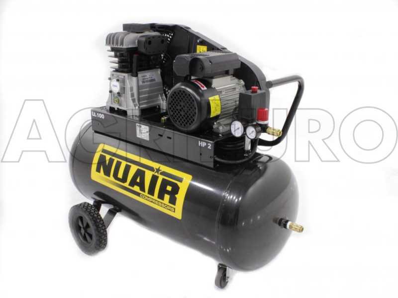 Compresor de aire el&eacute;ctrico de correa Nuair B2800 /100 CM2 motor 2 HP - 100 L