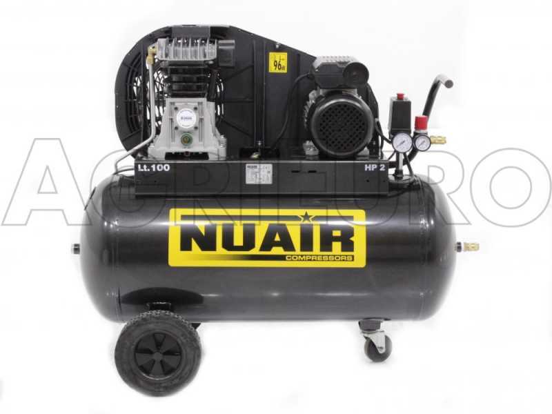 Compresor de aire el&eacute;ctrico de correa Nuair B2800 /100 CM2 motor 2 HP - 100 L