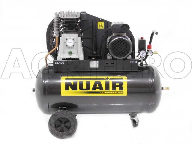 Nuair B3800B/100 CM3 - Compresor de aire el&eacute;ctrico monof&aacute;sico de correa - Motor 3 HP - 100 L