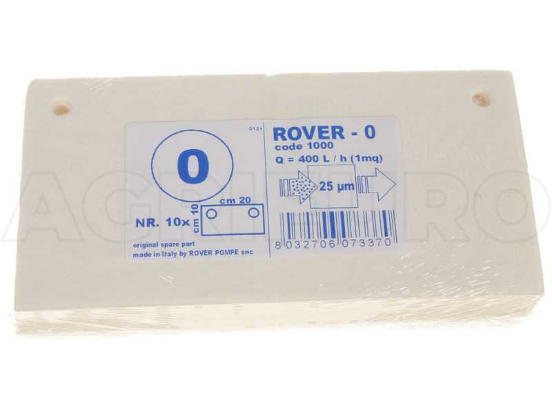10 cartones filtrantes Rover para bomba con filtro Pulcino - tipo 0