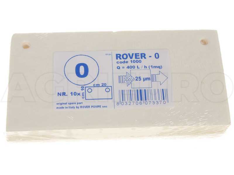 10 cartones filtrantes Rover para bomba con filtro Pulcino - tipo 0