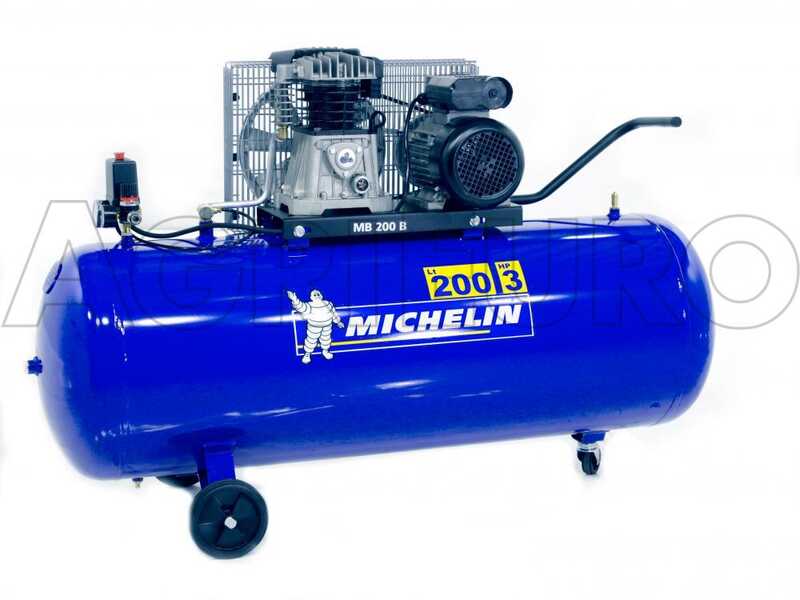 Michelin MB 200 3B - Compresor de aire el&eacute;ctrico monof&aacute;sico de correa - Motor 3 HP - 200 L