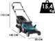 Makita DLM432PT2 - Cortac&eacute;sped el&eacute;ctrico de bater&iacute;a 2 X 5 Ah de litio - saco de recogida, 43 cm