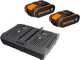 Cortac&eacute;sped el&eacute;ctrico de bater&iacute;a Worx WG743E - 2X20V 4 Ah