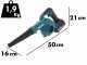 Soplador el&eacute;ctrico de bater&iacute;a Makita Dub185 - con bater&iacute;a de 3Ah/18V