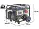 BullMach AMBRA 12000 E-3 - Generador de corriente a gasolina con ruedas y AVR 8.5 kW - Continua 7.8 kW Trif&aacute;sica