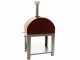 Fontana Mangiafuoco Rosso - Horno de le&ntilde;a de exterior con carro