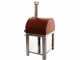 Fontana Mangiafuoco Rosso - Horno de le&ntilde;a de exterior con carro