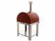 Fontana Mangiafuoco Rosso - Horno de le&ntilde;a de exterior con carro