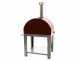 Fontana Mangiafuoco Rosso - Horno de le&ntilde;a de exterior con carro