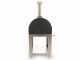 Fontana Margherita Antracite - Horno de le&ntilde;a de exterior con carro
