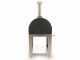 Fontana Margherita Antracite - Horno de le&ntilde;a de exterior con carro