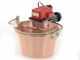 NuovaFac Cuoca Automatica - Caldero en cobre el&eacute;ctrico martillado para polenta base plana 4L - 5W