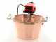 NuovaFac Cuoca Automatica - Caldero de inducci&oacute;n en cobre el&eacute;ctrico martillado para polenta base plana 4L - 5 W