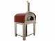 Seven Italy Eros Rosso - Horno de le&ntilde;a de exterior con carro
