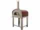 Seven Italy Eros Rosso - Horno de le&ntilde;a de exterior con carro