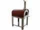Seven Italy Ade Rosso - Horno de le&ntilde;a de exterior con carro