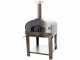 Seven Italy Eros Antracite - Horno de le&ntilde;a de exterior con carro