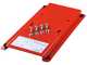 Kit soporte antivuelco con agujeros pintado en rojo con 4 tornillos