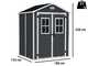Keter Manor negra - Caseta de jard&iacute;n - Con ventanas delanteras - 185x152x226 cm