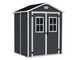 Keter Manor negra - Caseta de jard&iacute;n - Con ventanas delanteras - 185x152x226 cm