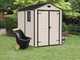 Keter Manor beis - Caseta de jard&iacute;n - Con ventana lateral - 185.8x236.8x227 cm