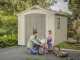 Keter Factor beis - Caseta de jard&iacute;n - Con ventana lateral - 256.5x255x243 cm