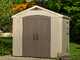 Keter Factor beis - Caseta de jard&iacute;n - Con ventana lateral - 256.5x182x243 cm