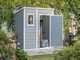 Keter Manor Pent gris - Caseta de jard&iacute;n - Con ventana delantera - 183.5x111x200.5 cm