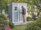 Keter Manor Pent gris - Caseta de jard&iacute;n - Con ventana delantera - 183.5x111x200.5 cm