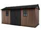 Keter Newton plus 7515/1575 - Caseta de jard&iacute;n - Con puerta de doble hoja y ventanas - 230x476x246 cm