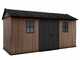 Keter Newton plus 7515/1575 - Caseta de jard&iacute;n - Con puerta de doble hoja y ventanas - 230x476x246 cm