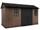 Keter Newton plus 7513/1375 - Caseta de jard&iacute;n - Con puerta de doble hoja y ventanas - 230x413x246 cm