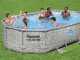 Bestway Steel Pro Max Splashview 56946 - 488x305x107 cm - Piscina ovalada para 7-8 personas