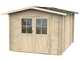 Alce Opera 215x250 - Caseta de jard&iacute;n de madera - Con ventanas y puerta de doble hoja - 215x250x207 cm