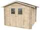 Alce Hobby 248x248 - Caseta de jard&iacute;n de madera - Con ventanas y puerta de doble hoja - 248x248x217 cm