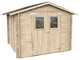 Alce Hobby 248x248 - Caseta de jard&iacute;n de madera - Con ventanas y puerta de doble hoja - 248x248x217 cm