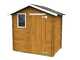 Alce Livia 198x130 larice - Caseta de jard&iacute;n de madera - Con ventana delantera - 198x130x205 cm