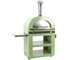 Clementi Gold - Horno de le&ntilde;a para pizza para exteriores con carro - C&aacute;mara de cocci&oacute;n 80 x 60 - 4 pizzas - Verde