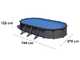 Gre Anthracite Ovalada 730x375x132 cm - Piscina desmontable de acero