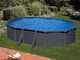 Gre Anthracite Ovalada 610x375x132cm - Piscina desmontable de acero