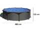 Gre Anthracite Redonda &Oslash;460 x 132 cm - Piscina desmontable de acero