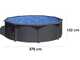 Gre Anthracite Redonda &Oslash;350 x 120 cm - Piscina desmontable de acero
