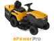 Stiga Estate 384e - Kit Tractor cortac&eacute;sped con 1 m&oacute;dulo bater&iacute;a ePower Pro 56 V/40 Ah - Recogedor y mulching