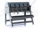 Enotecnica Pillan 5B INOX - Embotelladora manual de 5 ca&ntilde;os con boquillas, dep&oacute;sito y chasis de acero inoxidable