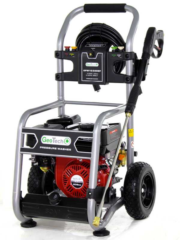 Hidrolimpiadora de gasolina GeoTech GPW 10/220 BP, motor de 208cc y 7 Hp, 233 bar